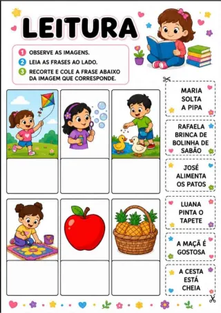 Capa de Modulo de Atividades de leitura, recorte e colagem.