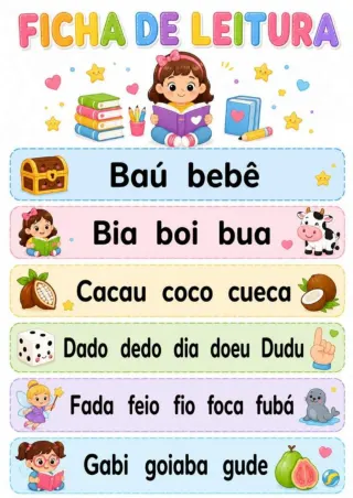 Capa de Fichas De Leitura E Letras 2
