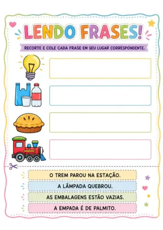 Capa de Leitura Recorte E Colagem De Frases.