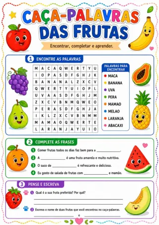 Capa de Atividades Caça Palavras 2
