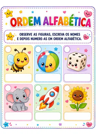 Capa de Atividades De Ordem Alfabética