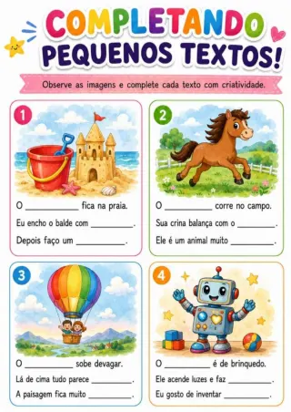 Capa de Atividades Completando Os Textos