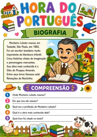 Capa de Atividades De Biografia