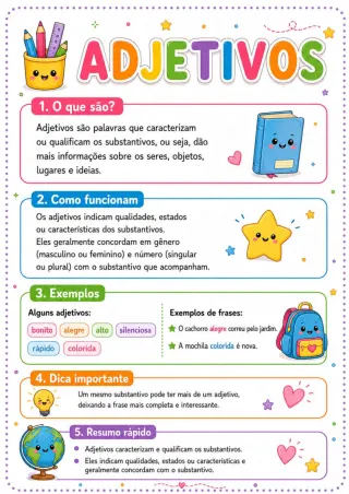 Capa de Adjetivos Pronomes Artigos Verbos Numerais