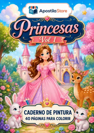 Capa de Princesas Vol 1 - 40 Desenhos para Colorir