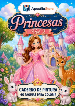 Capa de Princesas Vol 2 - 40 Desenhos para Colorir