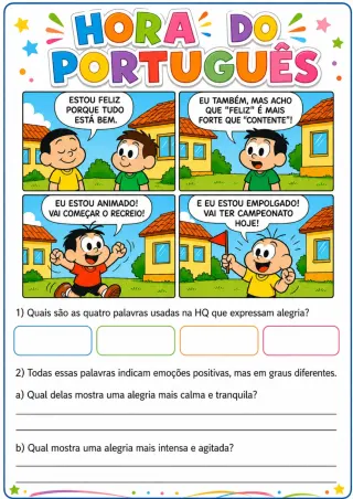 Capa de Atividades de tirinhas.