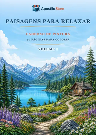 Capa de Paisagens para Relaxar - 40 Desenhos para Colorir - Volume 1