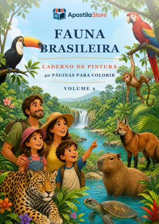 Capa de Fauna Brasileira - 40 Desenhos para Colorir - Volume 2