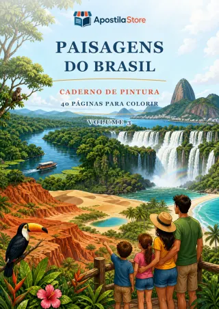 Capa de Paisagens do Brasil - 40 Desenhos para Colorir - Volume 3