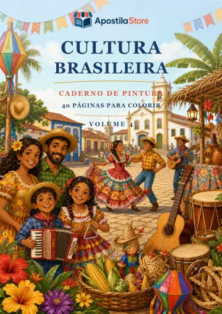 Capa de Cultura Brasileira - 40 Desenhos para Colorir - Volume 4