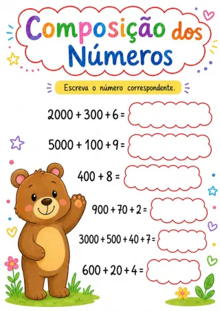 Capa de Caderno de atividades de continhas de matemática.