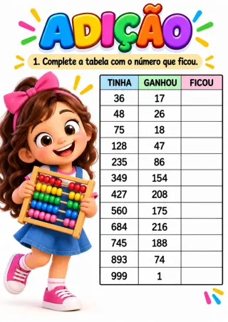 Capa de Caderno De Continhas 4 Operações