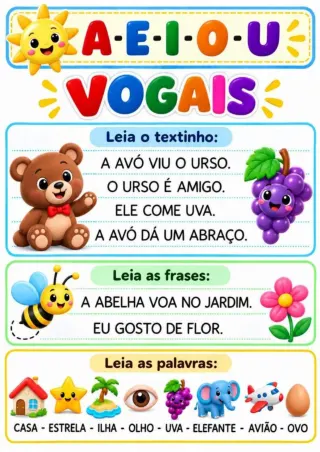 Capa de Alfabeto Fichas De Leitura