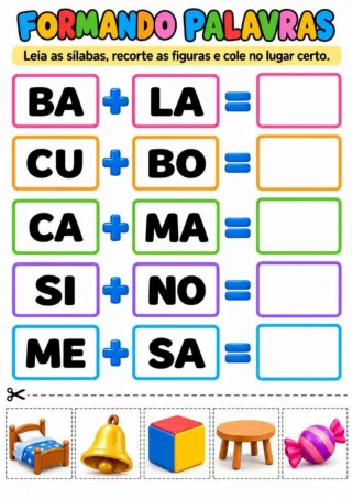 Capa de Caderno Formando Palavras